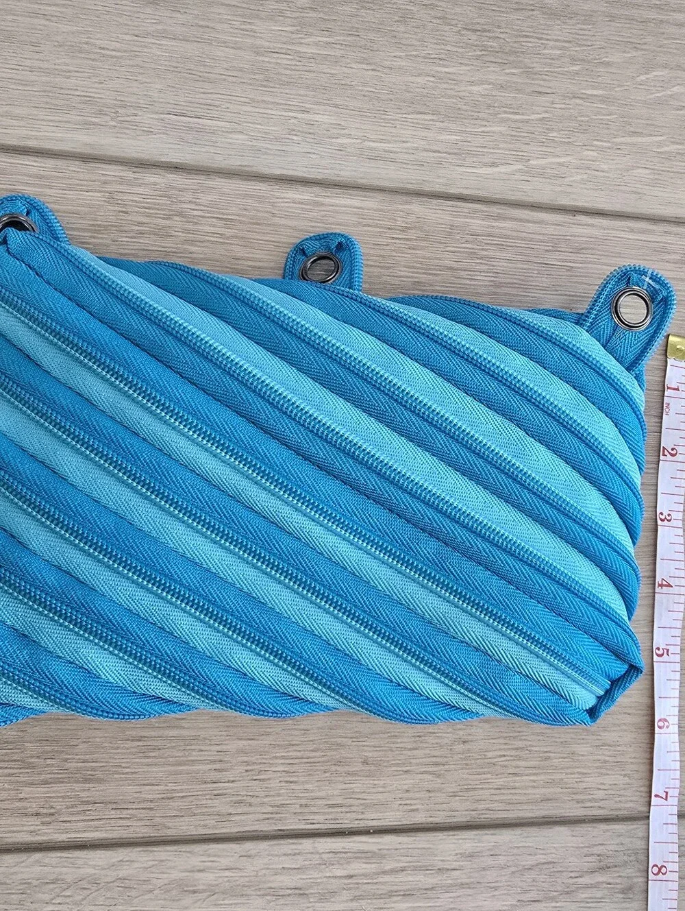 Zipit Pencil Pen Pouch Blue Monster Unzips Teeth Children Teen Fun